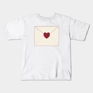 Red heart love letter aesthetic dollette coquette Kids T-Shirt